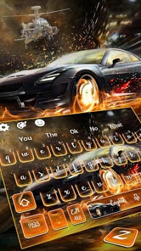 Black Fire Sports Car Keyboard Theme for PC screenshot 1