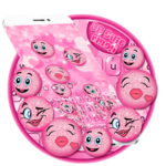 Animated Cute Pink Glitter 😀 Emoji Keyboard Theme APK