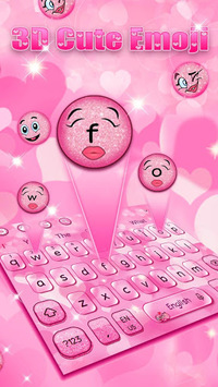 Animated Cute Pink Glitter 😀 Emoji Keyboard Theme for PC screenshot 2