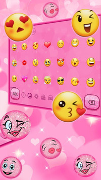 Animated Cute Pink Glitter 😀 Emoji Keyboard Theme for PC screenshot 3
