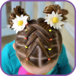 Hairstyles for children step by step on short hair APK