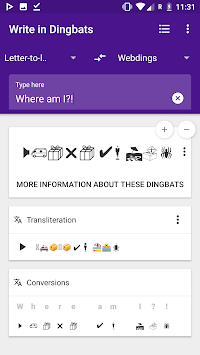 Write in Dingbats: Wingdings translator & keyboard for PC screenshot 2