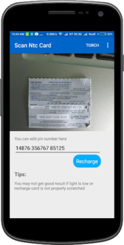 Recharge Card Scanner for NTC and Ncell Users for PC screenshot 1