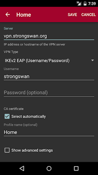 strongSwan VPN Client for PC screenshot 2