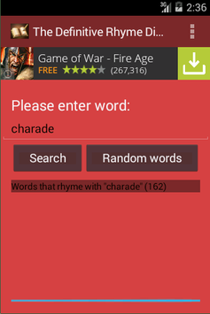 The Rhyme Dictionary for PC screenshot 1